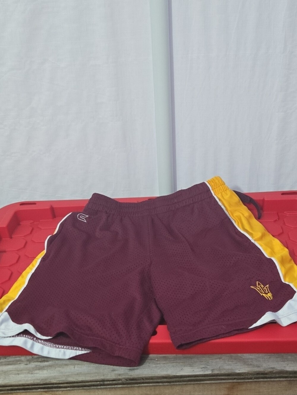 Colosseum Maroon Women's Athletic Shorts with Gold & White Trim